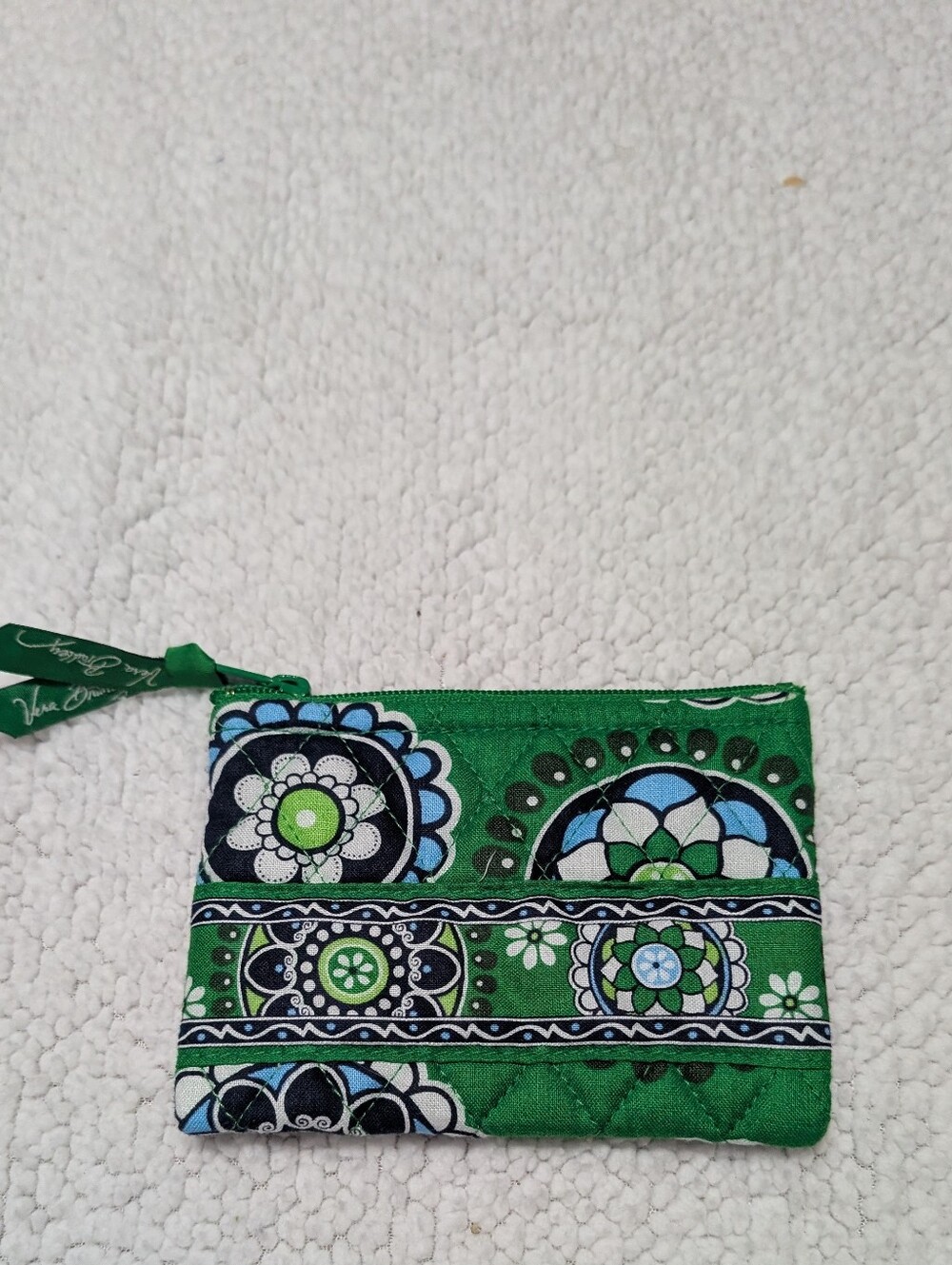 Vera Bradley coin purse features the retired "Cupcakes Green" pattern